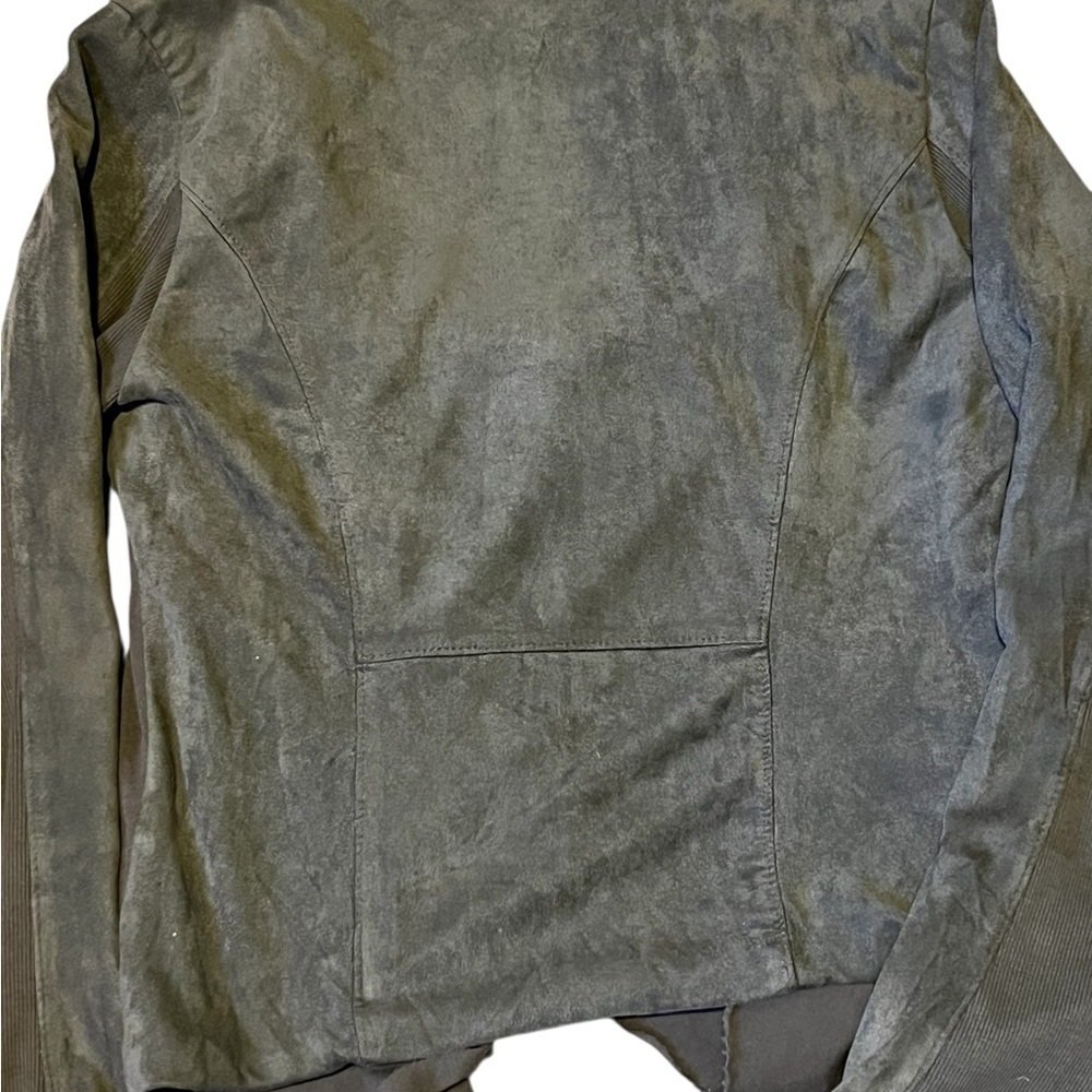 Blank NYC Mixed Media Drape Front Moto Jacket M NWOT - Picture 5 of 6